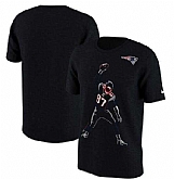 Men's New England Patriots Rob Gronkowski Nike Player Silhouette 2.0 Name x26 Number T-Shirt - Black FengYun